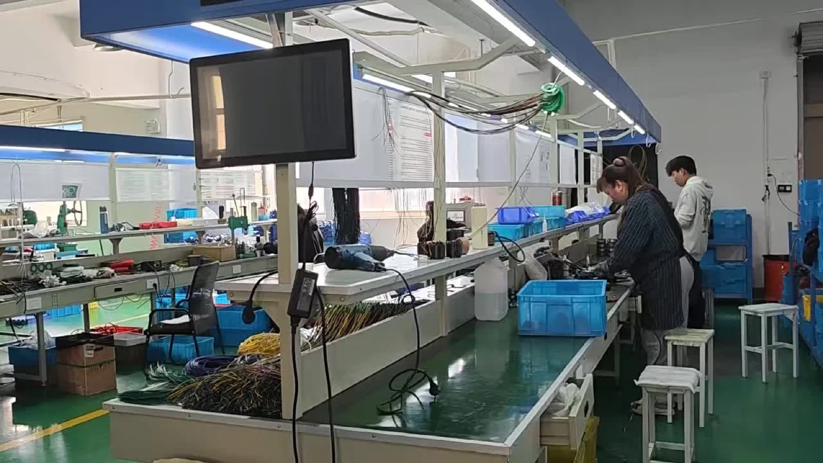 BLDC motor assembly line at Shenghe factory in Cixi, Ningbo