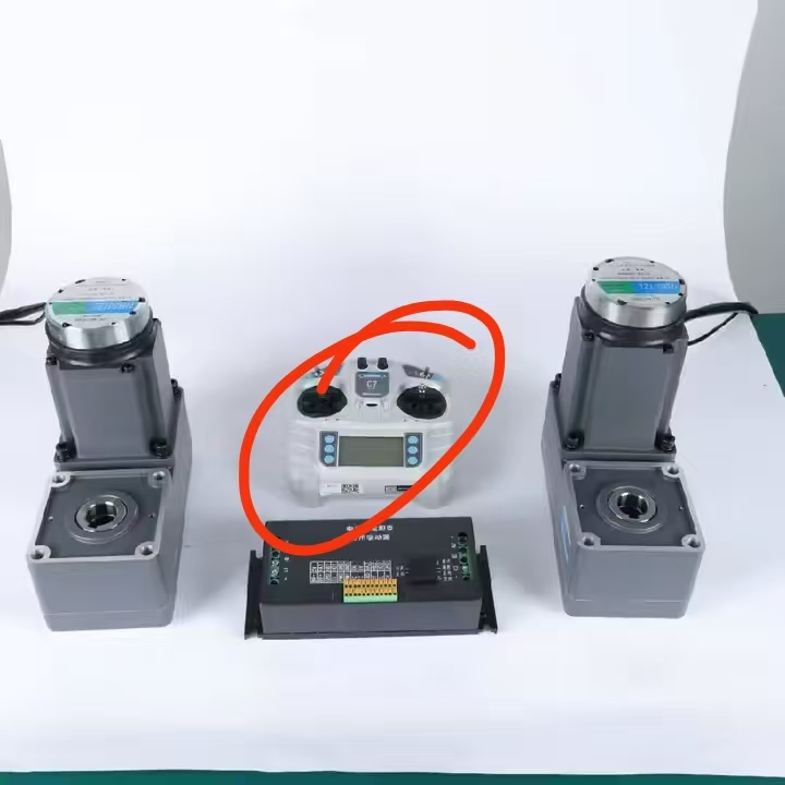24V BLDC motor controller (BLD22010) shown with brushless DC motor for conveyor and automation applications